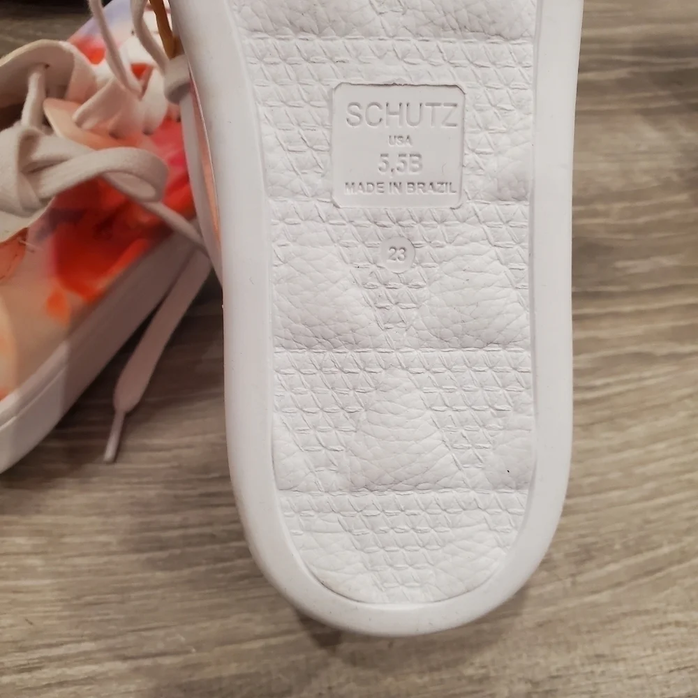 NEW Schutz Ofelia Tie Dye Neon Soft Leather Sneakers